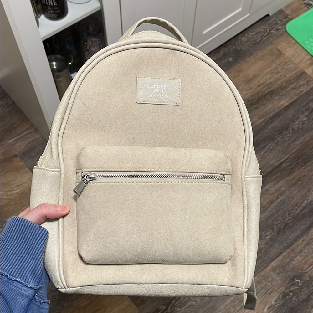 Beige Backpack Purse